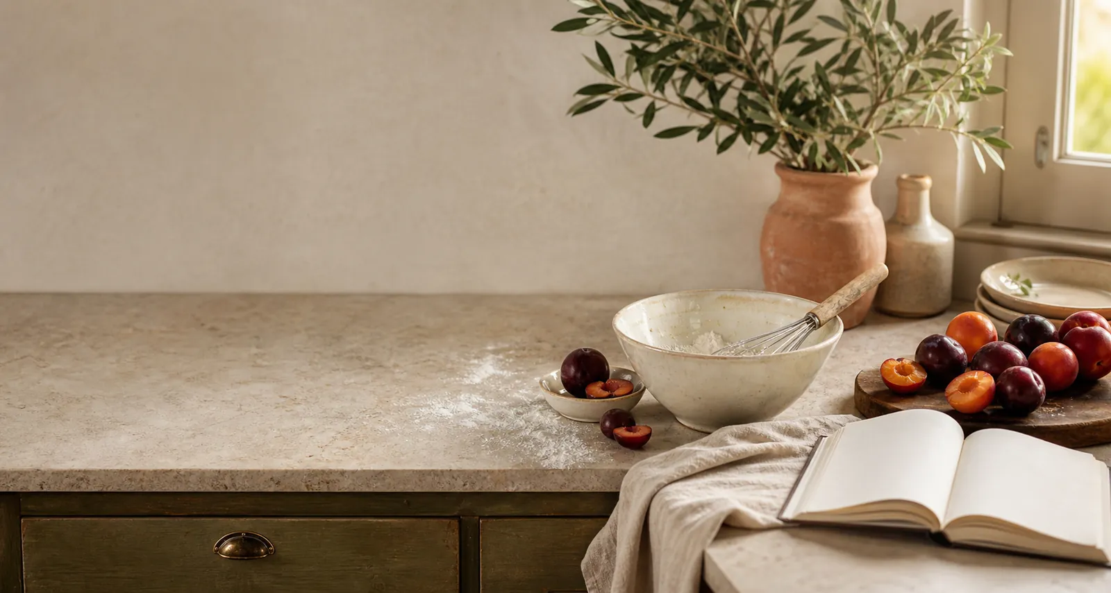 Table préparée dans une ambiance calme